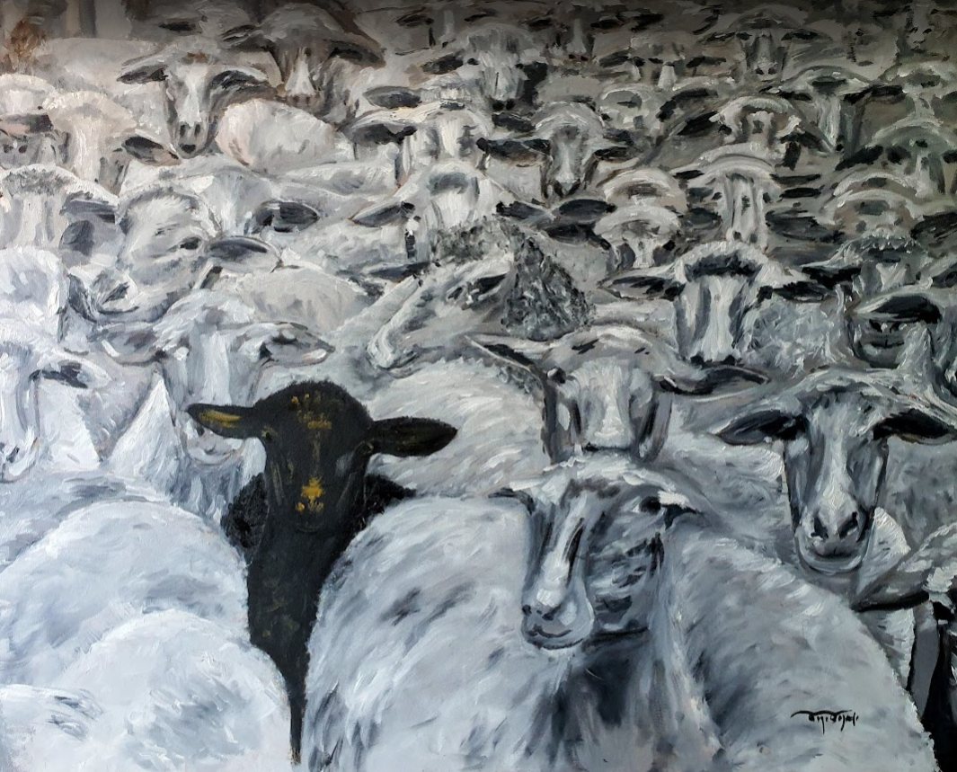 Oveja Negra, óleo de Diego Casero