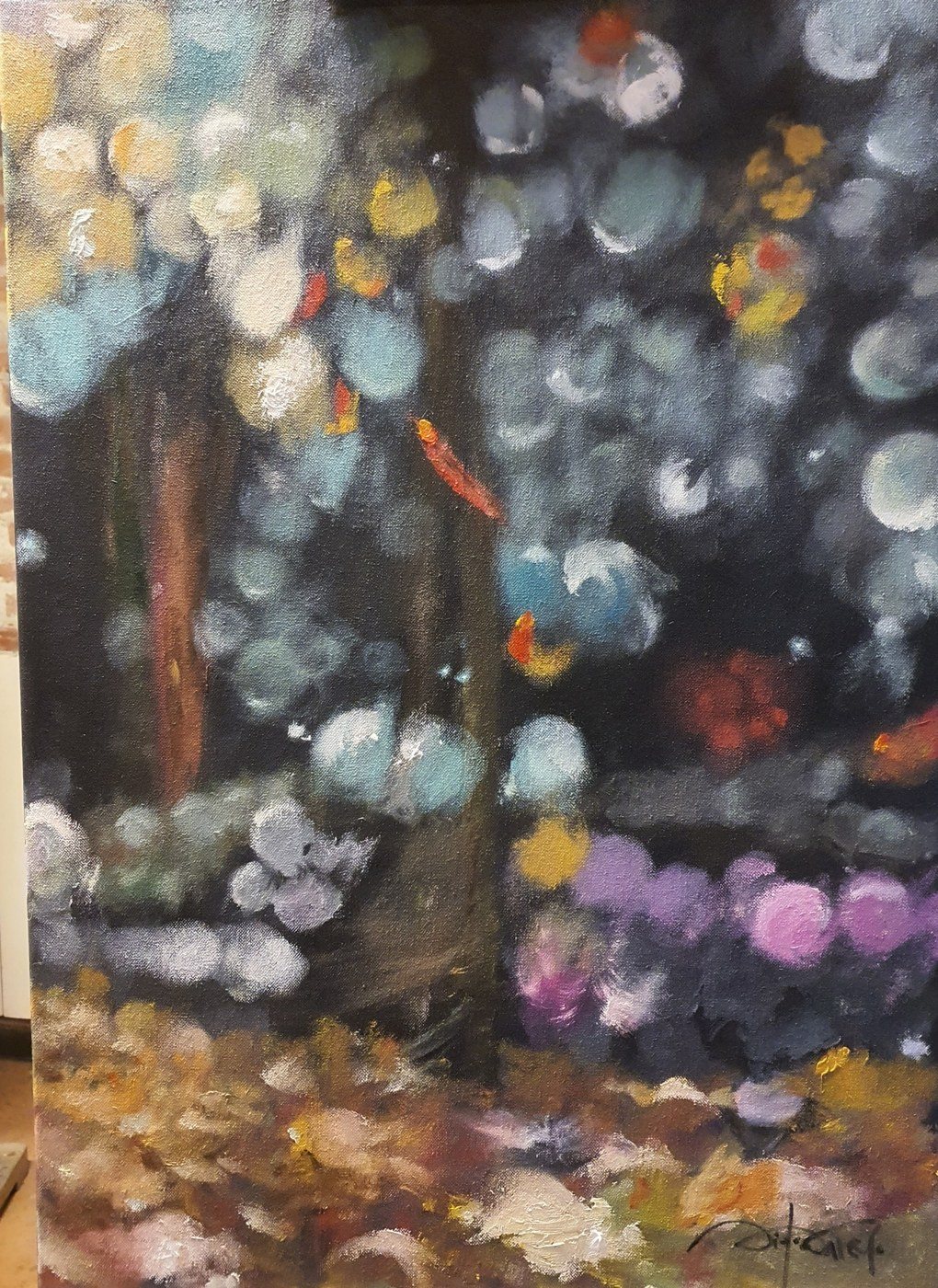 Bosque de luces, óleo de Diego Casero