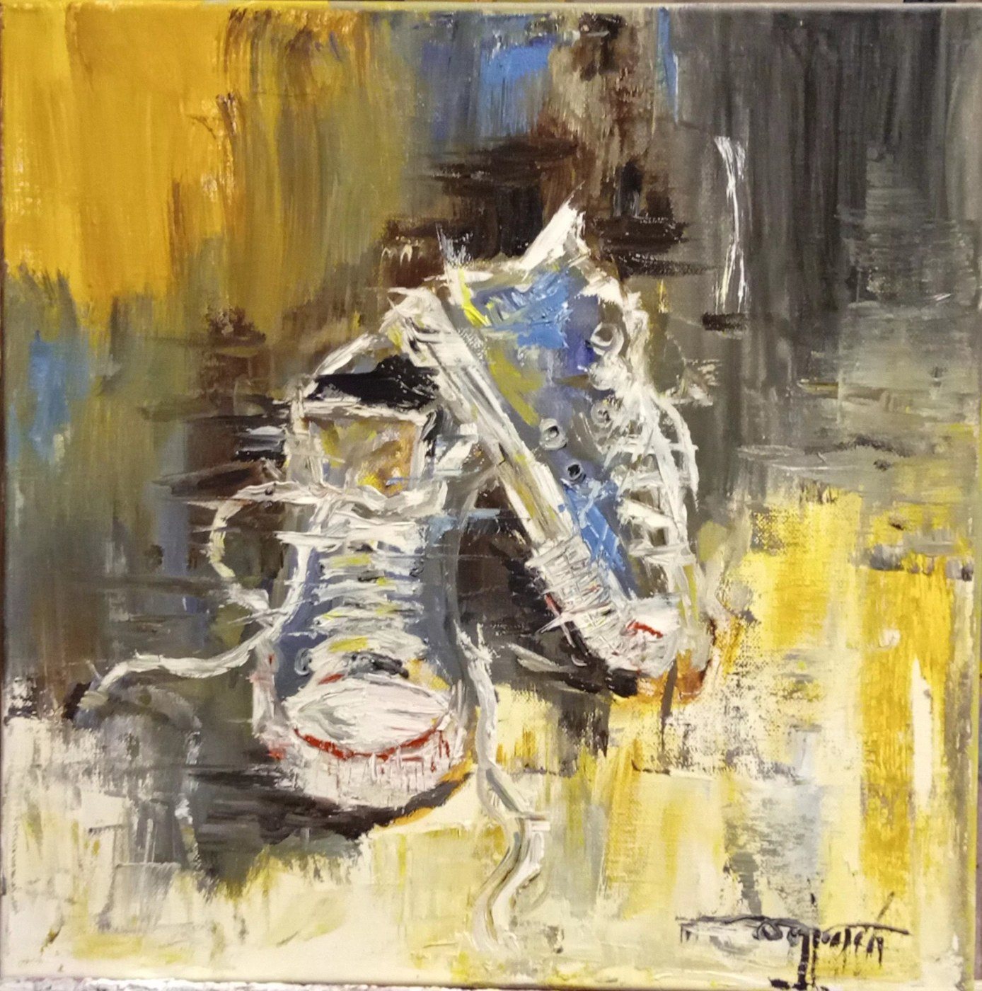 Zapatillas, óleo de Diego Casero