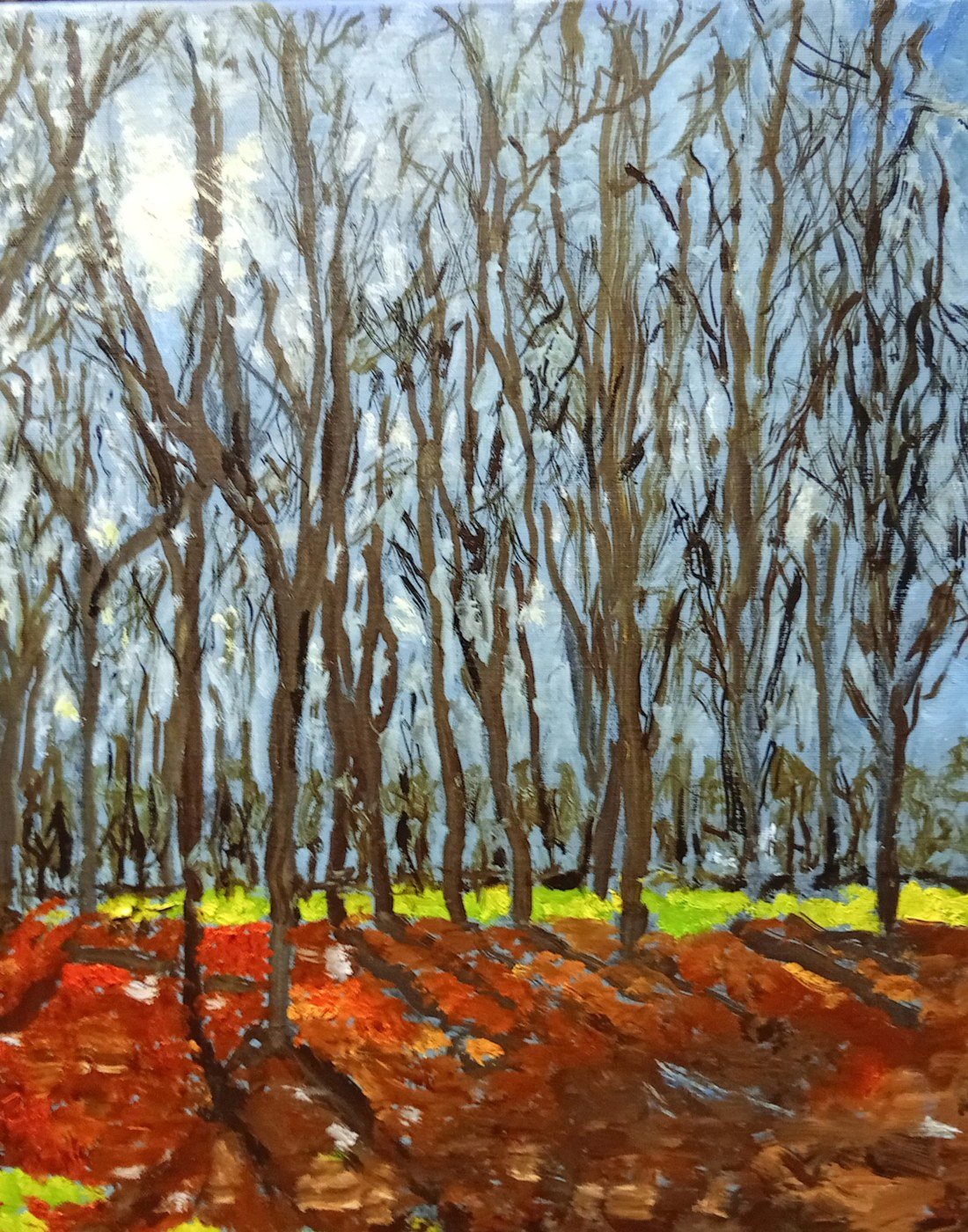 Bosque de invierno, óleo de Diego Casero
