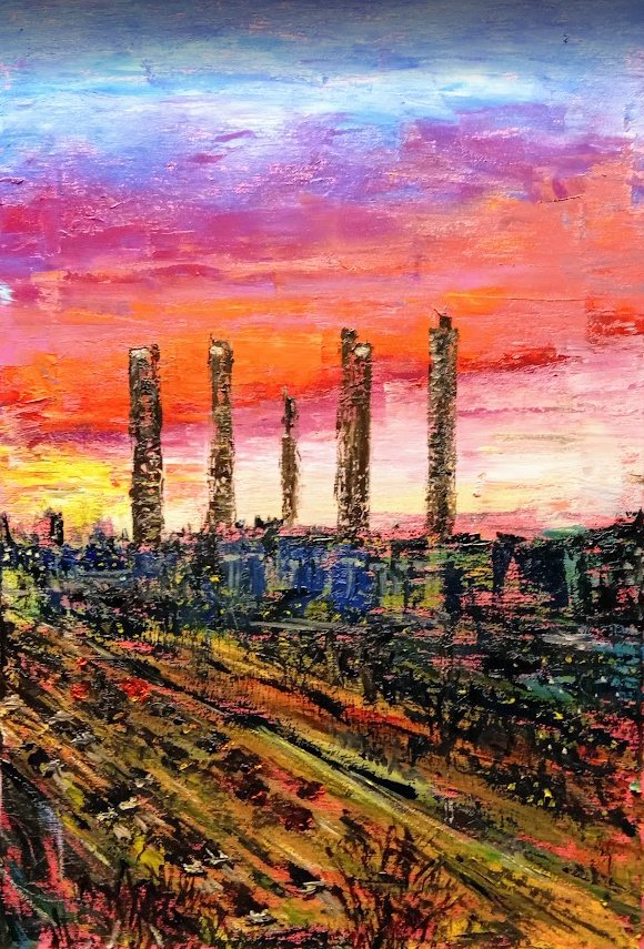 Las 5 torres, óleo de Diego Casero