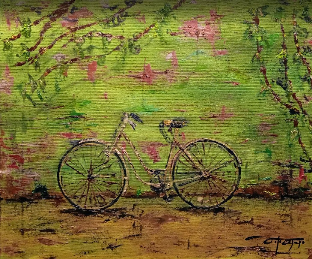 La bicicleta, óleo de Diego Casero
