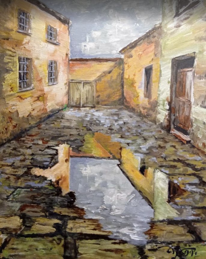 El charco, óleo de Diego Casero