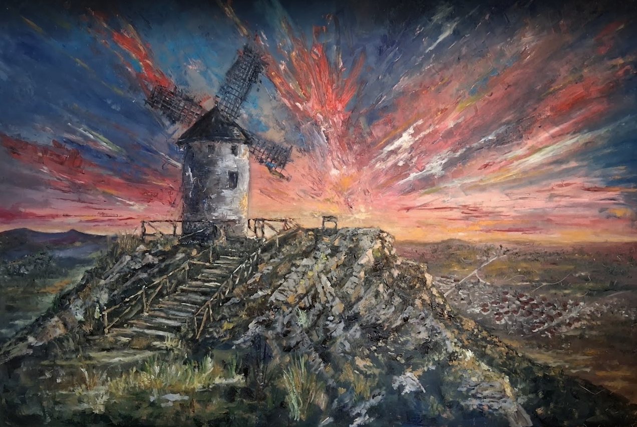 El molino de Cerro Rubio, óleo de Diego Casero